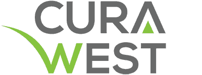 A logo for CuraWest, a medical detox facility for the treatment of drug and alcohol addiction in Denver, Colorado.