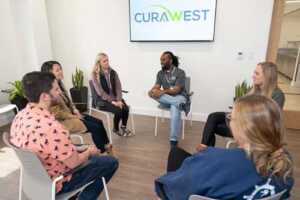 A group therapy room at CuraWest, a medical detox facility for the treatment of drug and alcohol addiction in Denver, Colorado.