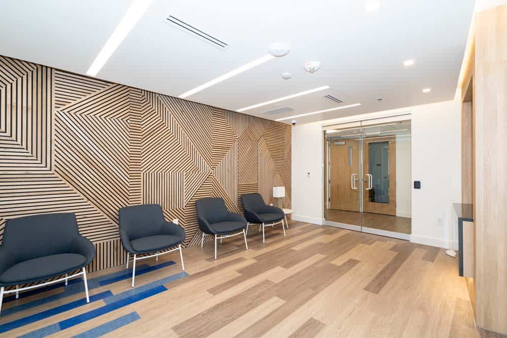 A beautiful lobby at CuraWest, a medical detox facility for the treatment of drug and alcohol addiction in Denver, Colorado.