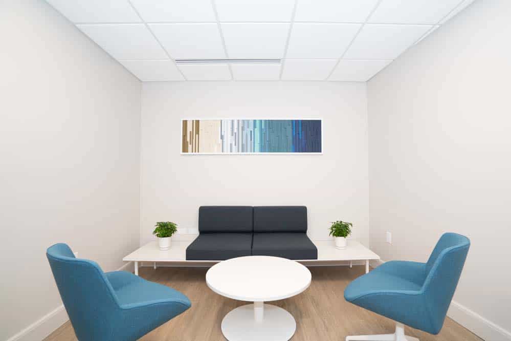 A waiting room at CuraWest, a medical detox facility for the treatment of drug and alcohol addiction in Denver, Colorado.